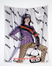 Balenciaga Purple Striped Top Gucci Tights Editorial Flannel Sofa Throw Blanket BA227